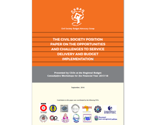 The Civil Society Position Paper On The Opportunities And Challenges To Service Delivery And Budget Implementation