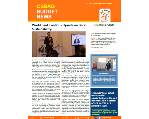 World Bank Cautions Uganda on Fiscal Sustainability.