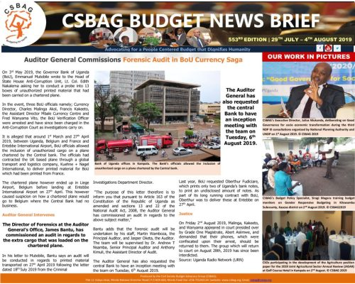thumbnail of CSBAG BUDGET NEWS 553 5th Aug 2019