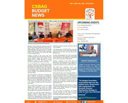 CSOs list funding gaps in UGX.52.7 trillion budget for financial year 2023/24