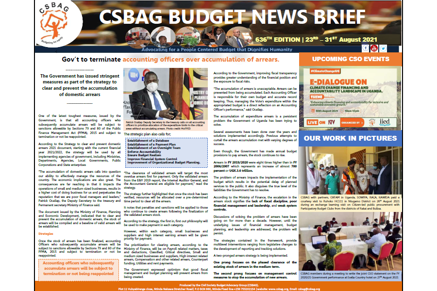 Gov’t to terminate accounting officers over accumulation of arrears.