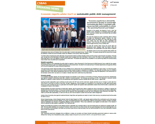 Economic experts advise Gov’t on sustainable public debt management