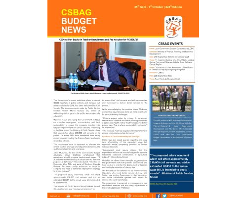 CSOs call for Equity in Teacher Recruitment and Pay rise plan for FY2026/27