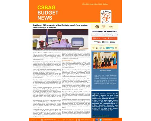 thumbnail of CSBAG BUDGET NEWS. 769 Edition