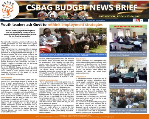 thumbnail of CSBAG BUDGET NEWS 295th Edition-9th Oct 2017