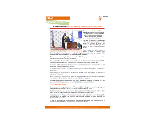 Parliament faults Finance Ministry for delaying budget process