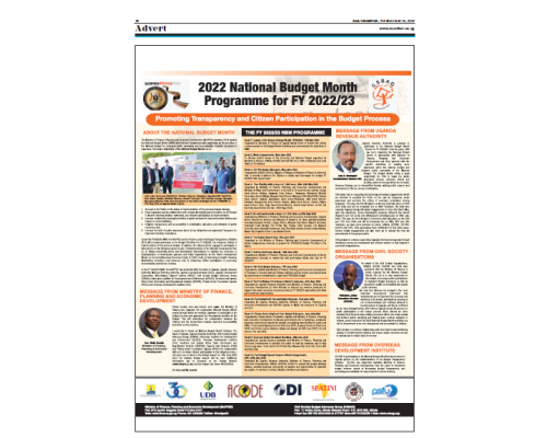 2022 National Budget Month Programme for FY2022/23