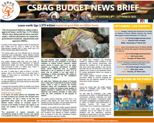 Loans worth Ugx 1.373 trillion expire as govt fails to utilize funds