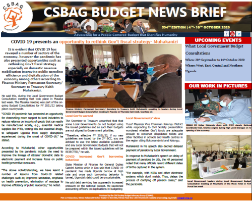 COVID -19 presents an opportunity to rethink Gov’t fiscal strategy- Muhakanizi