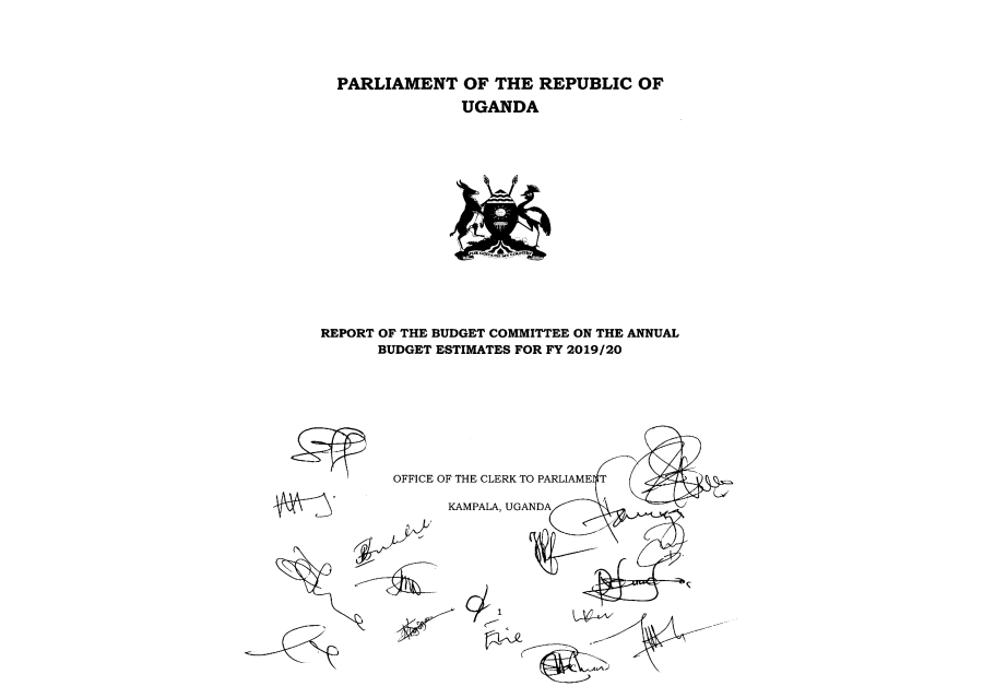 Budget Committee Report On The Annual Budget Estimates For FY 2019/2020 (Including Minority Report)