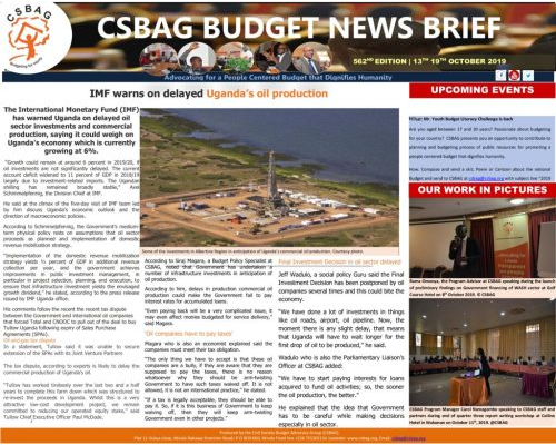 thumbnail of CSBAG BUDGET NEW- IMF warns on Uganda’s delayed oil production