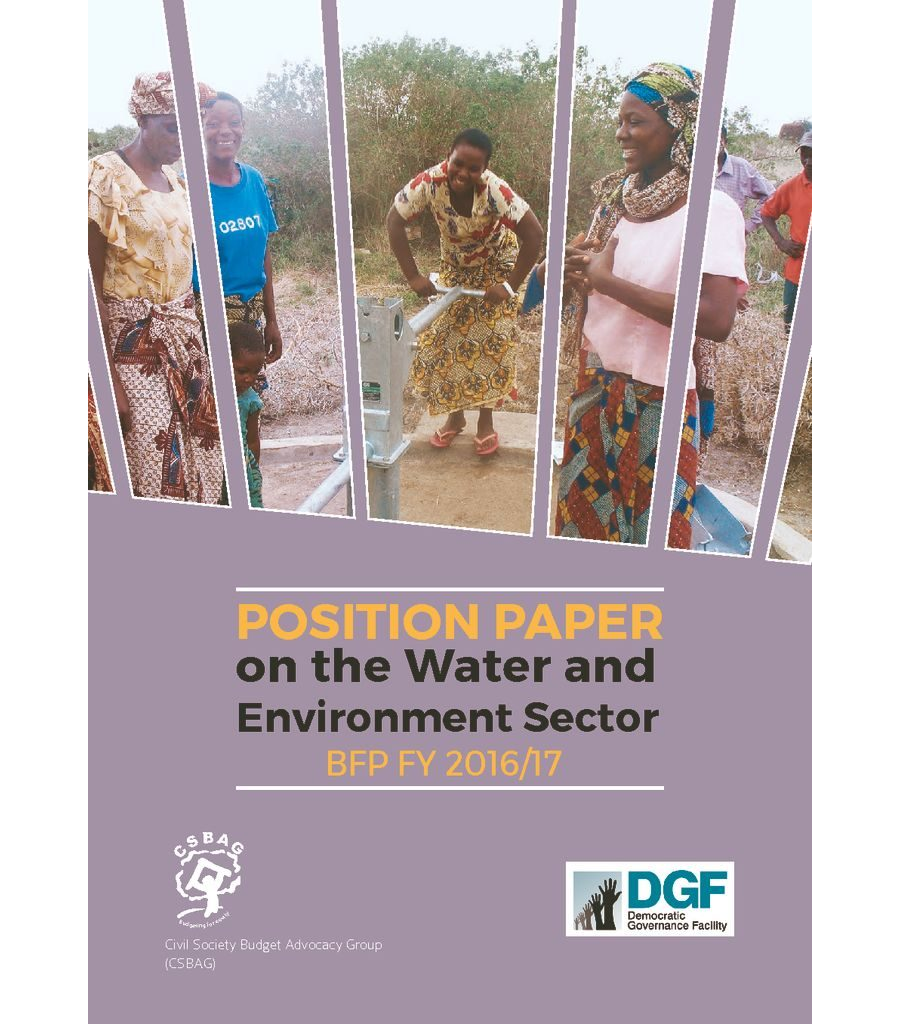 CSBAG Position Paper On The Water And Environment Sector BFP FY 2016/17