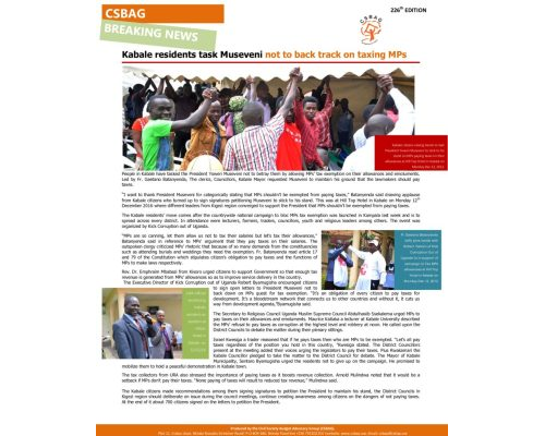 thumbnail of Kabale residents task Museveni not to back track on taxing MPs