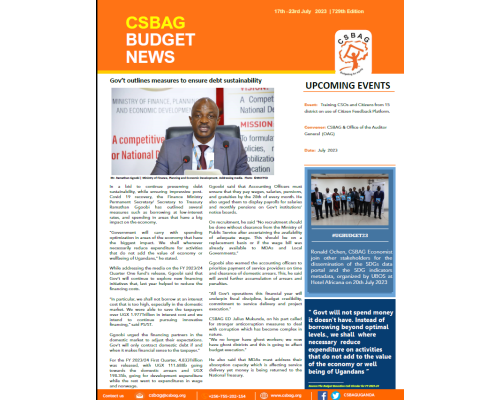 Gov’t outlines measures to ensure debt sustainability