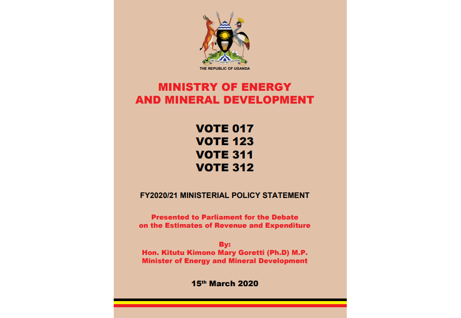 Ministerial Policy Statement Of The Ministry Of Energy And Mineral Development FY 2020/21