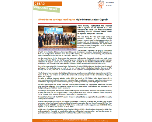 Short-term savings leading to high-interest rates-Ggoobi