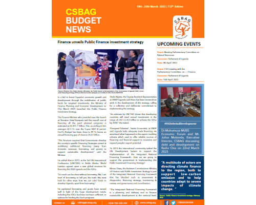 Finance unveils Public Finance investment strategy