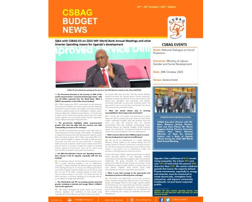 Q&A with CSBAG ED on 2025 IMF-World Bank Annual Meetings and what  Smarter Spending means for Uganda’s development