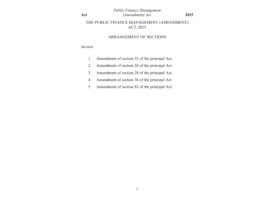 The Public Finance Management (Amendment) Act, 2015