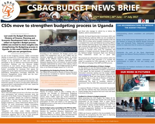 thumbnail of CSBAG NEWS UPDATE -CSOs move to strengthen budgeting process in Uganda