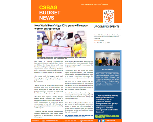 How World Bank’s Ugx 803b grant will support women entrepreneurs
