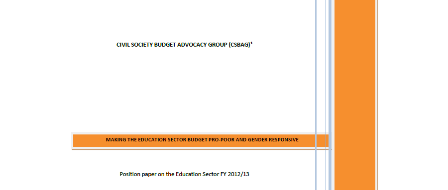 CSBAG Position Paper On The Education Sector FY 2012/13