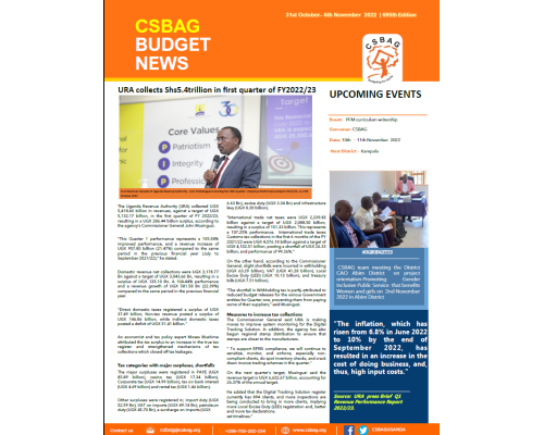 URA collects Shs5.4trillion in first quarter of FY2022/23