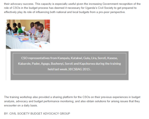 Building Citizens’ Capacity In Effective Budget Analysis And Advocacy