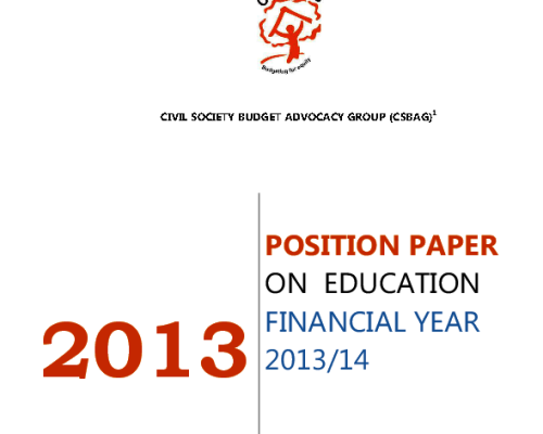 CSBAG Position Paper On Education Sector FY 2013/14 Budget
