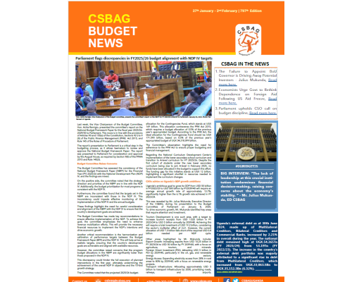 Parliament flags discrepancies in FY2025/26 budget alignment with NDP IV targets