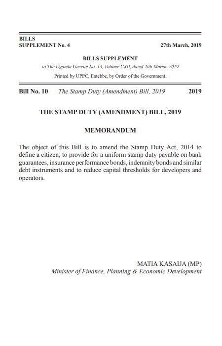 The Stamp Duty (Amendment) Bill,2019 Image
