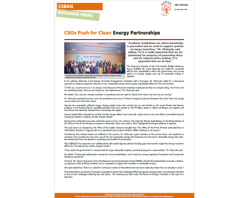 CSOs Push for Clean Energy Partnerships