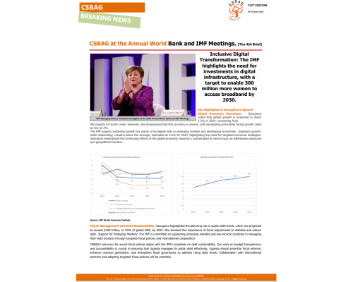 CSBAG at the Annual World Bank and IMF Meetings. (The 4th Brief)