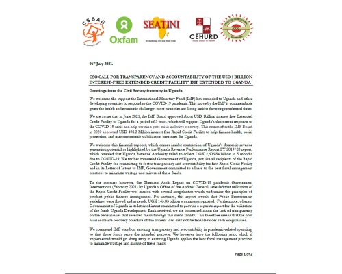 CSO Statement on IMF Loan Facility 2021