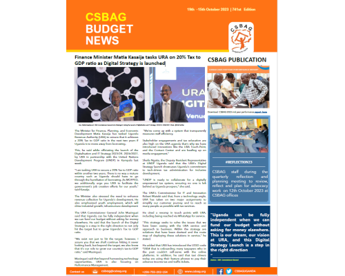 Finance Minister Matia Kasaija tasks URA on 20% Tax to GDP ratio as Digital Strategy is launched