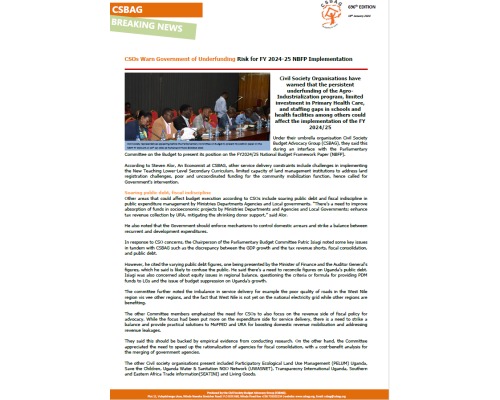 CSOs Warn Government of Underfunding Risk for FY 2024-25 NBFP Implementation