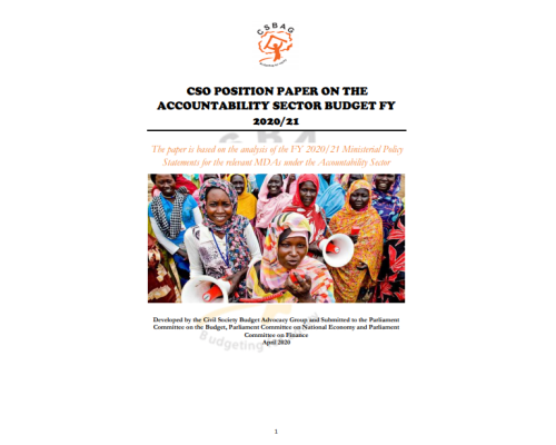 CSO Position Paper On The Accountability Sector Ministerial Policy Statement FY 2020/21