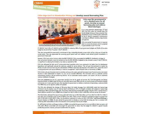 CSOs Urge Gov’t to Standardize Pricing and develop annual Borrowing Plan