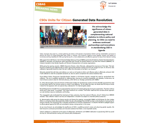 CSOs Unite for Citizen-Generated Data Revolution