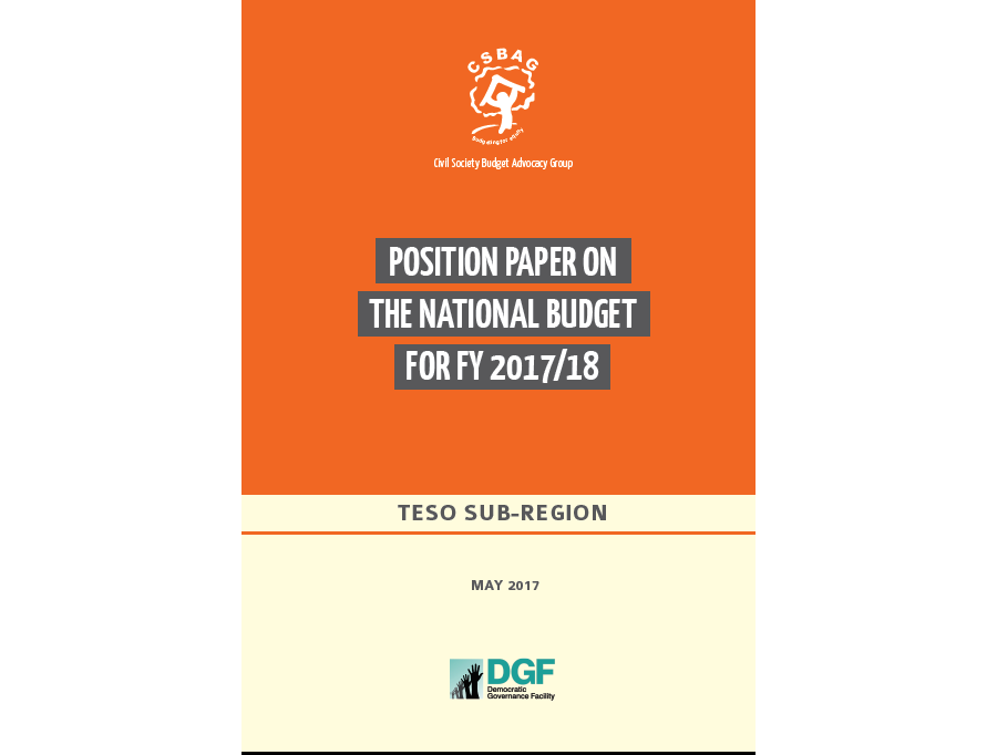 Teso Sub-Region CSO Position Paper FY 2017/2018 Budget