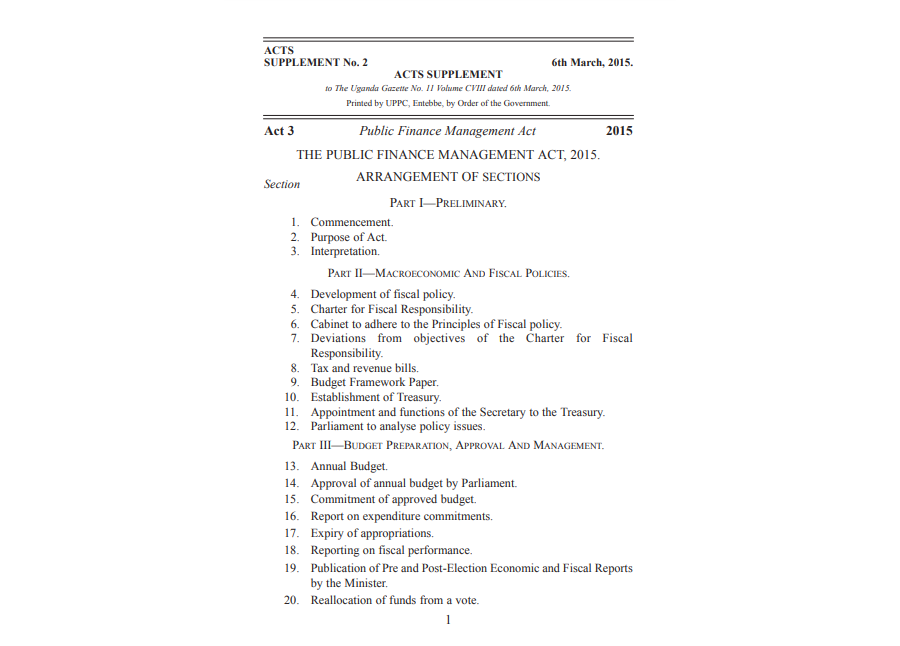 Public Finance Management Act 2015