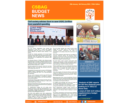 Civil society advises Govt to save UGX1.1trillion from wasteful spending