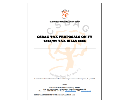 CSBAG TAX PROPOSALS ON FY 2020/21 TAX BILLS 2020