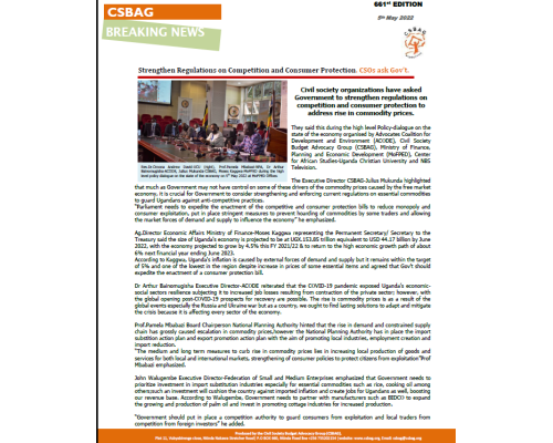 Strengthen Regulations on Competition and Consumer Protection. CSOs ask Gov’t.