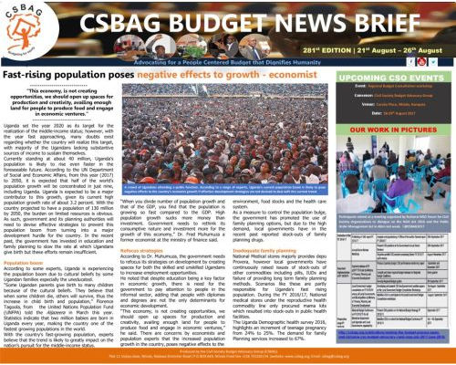 thumbnail of CSBAG BUDGET NEWS 281st Edition-21st August 2017
