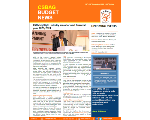CSOs highlight priority areas for next financial year 2023/2024