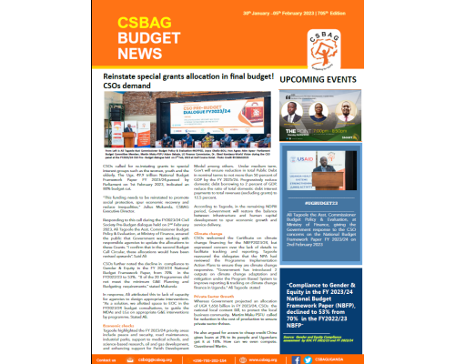 Reinstate special grants allocation in final budget- CSOs demand