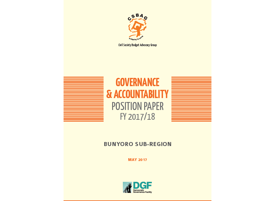 Bunyoro Sub Region CSO Position Paper FY 2017/18 Budget
