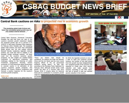 thumbnail of CSBAG BUDGET NEWS 530 10th Feb 2019