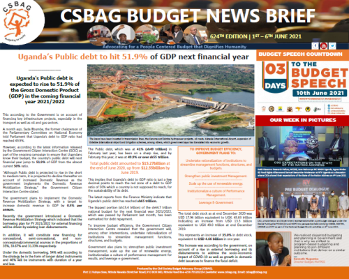 Uganda’s Public debt to hit 51.9% of GDP next financial year